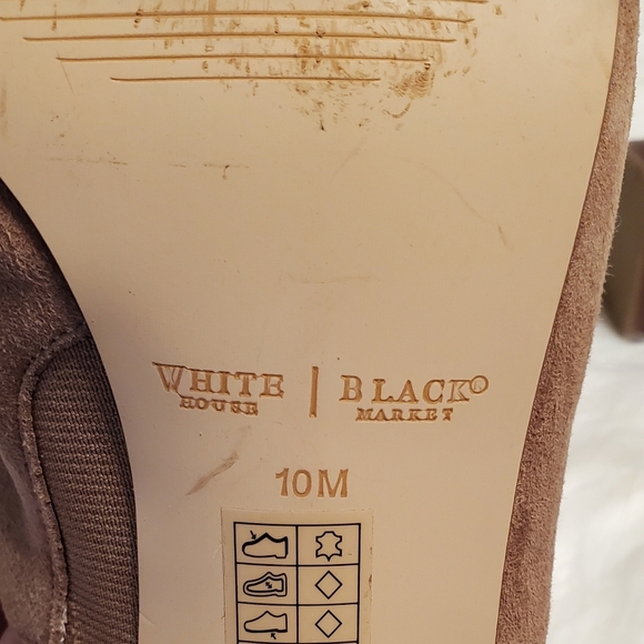 WHBM Nashton Tan Suede Slingback Block Heel Sandals Size 10 - Picture 7 of 7